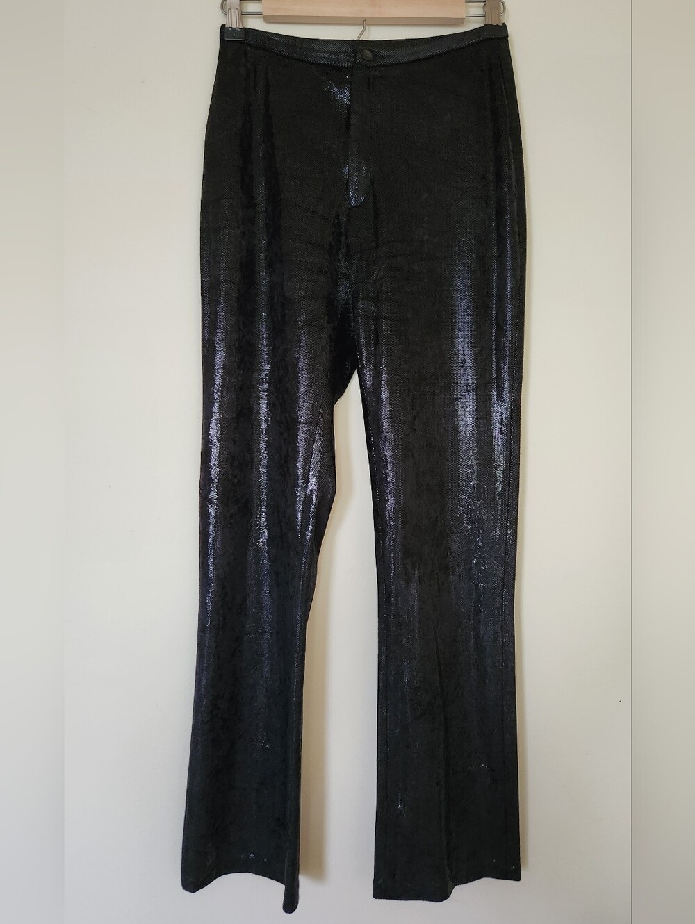 Joseph Black Shimmer Straight-Leg Dress Pants
